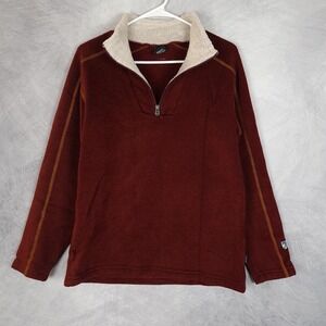 Kuhl Alfpaca Sweater Mens Small Red Fleece 1/4 Zip Mock Neck Pullover Gorp Hike